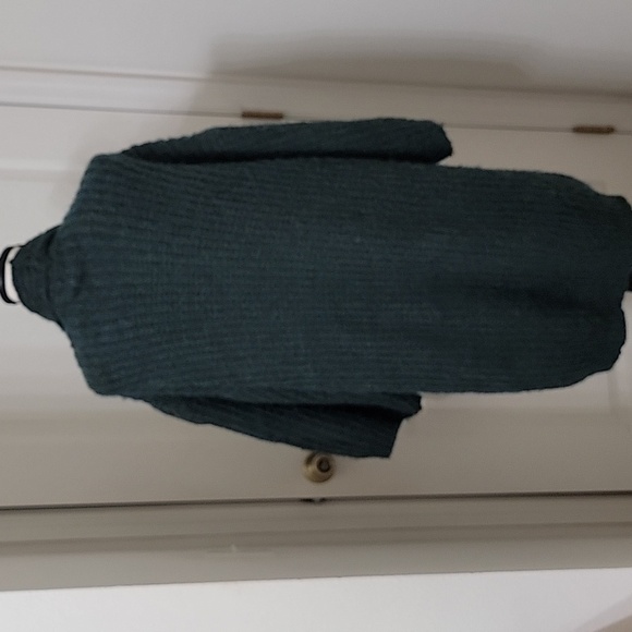 for Anthropologie Size OS Mottled Green Stevie Fringed Knit Kimono, EUC - Picture 4 of 13